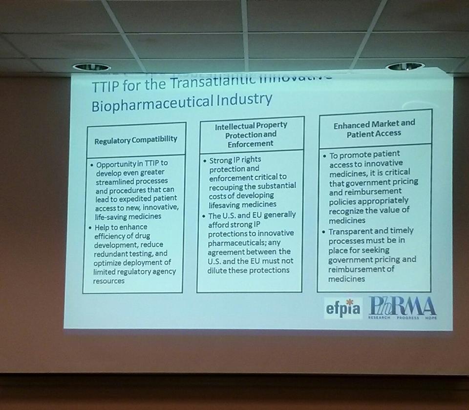 What PhRMA Wants from TTIP Oct 1, 2014