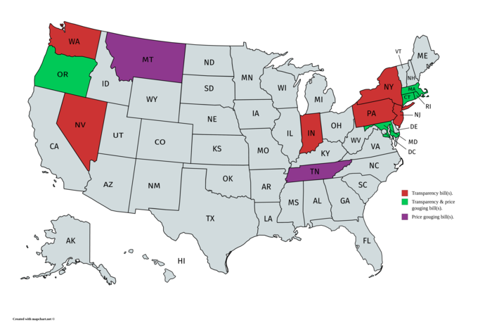 map of states with transparency bills